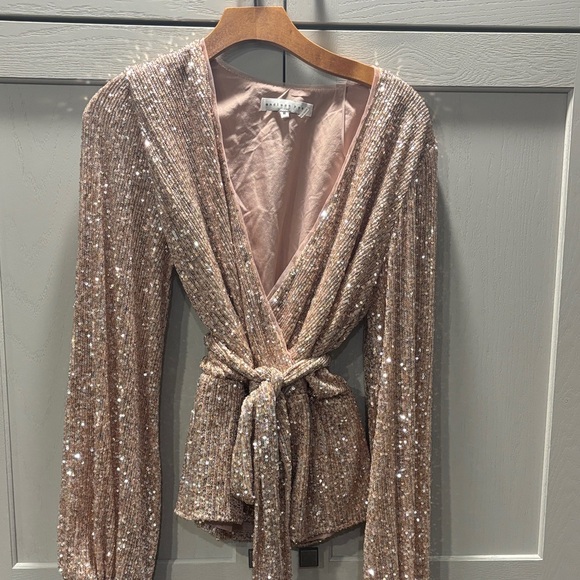 Endless Rose Tops - Endless Rose Sequin Blouse in Gold